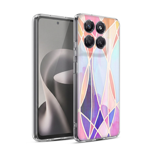 Micklyn Le Feuvre Patterns Purple and Peach Love Pastel Soft Gel Case for Motorola Moto G37 Power