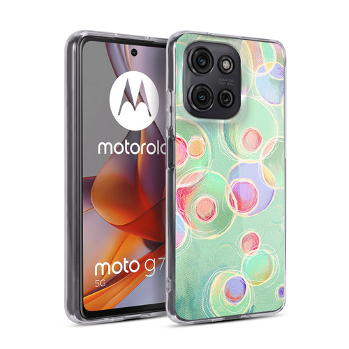 Micklyn Le Feuvre Patterns Iridescent Bubbles Soft Gel Case for Motorola Moto G75