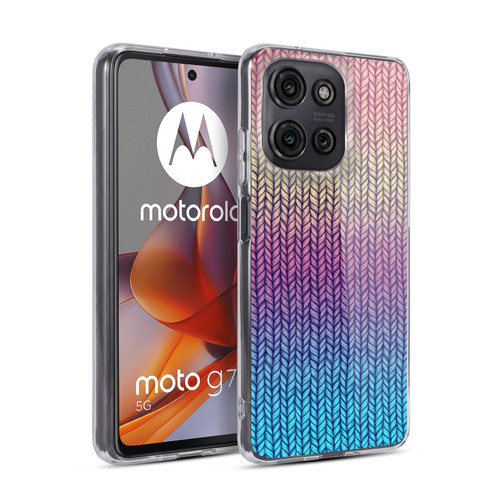 Micklyn Le Feuvre Patterns Rainbow Chunky Knit Soft Gel Case for Motorola Moto G75