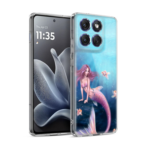 Rachel Anderson Art Pink Haired Mermaid With Goldfish Soft Gel Case for Motorola Edge 70