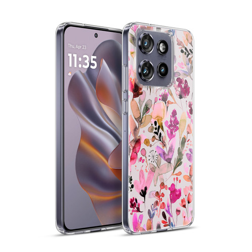 Ninola Botanical Patterns Artsy Ink Flowers Soft Gel Case for Motorola Edge 50 Neo