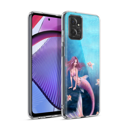 Rachel Anderson Art Pink Haired Mermaid With Goldfish Soft Gel Case for Motorola Moto G Power (2023)