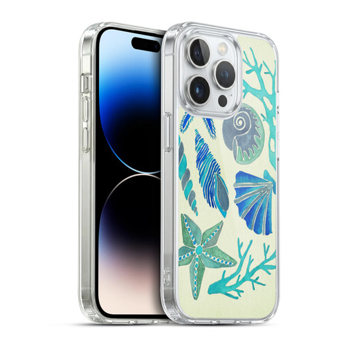 Cat Coquillette Sea Seashells Blue Soft Gel Case for Apple iPhone 14 Pro & MagSafe