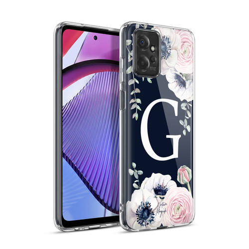 Nature Magick Floral Monogram Navy Flowers 1 Letter G Soft Gel Case for Motorola Moto G Power (2023)