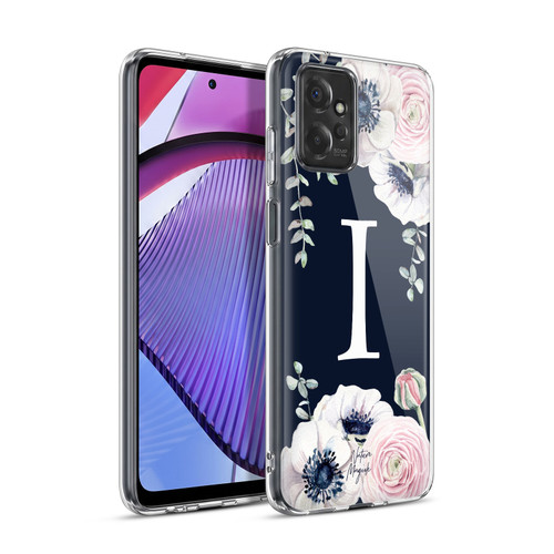 Nature Magick Floral Monogram Navy Flowers 1 Letter I Soft Gel Case for Motorola Moto G Power (2023)