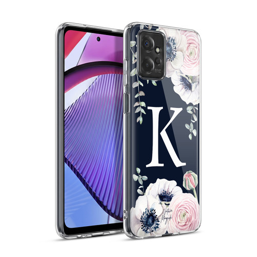 Nature Magick Floral Monogram Navy Flowers 1 Letter K Soft Gel Case for Motorola Moto G Power (2023)