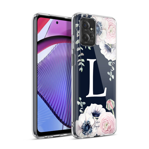 Nature Magick Floral Monogram Navy Flowers 1 Letter L Soft Gel Case for Motorola Moto G Power (2023)