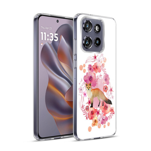 Monika Strigel Animals And Flowers Fox Soft Gel Case for Motorola Edge 50 Neo