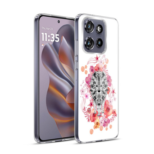 Monika Strigel Animals And Flowers Lion Soft Gel Case for Motorola Edge 50 Neo