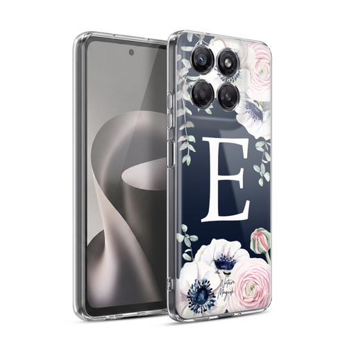 Nature Magick Floral Monogram Navy Flowers 1 Letter E Soft Gel Case for Motorola Moto G37 Power