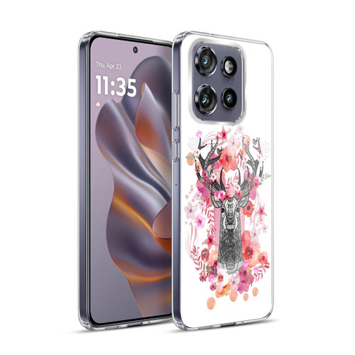 Monika Strigel Animals And Flowers Stag Aztec Soft Gel Case for Motorola Edge 50 Neo