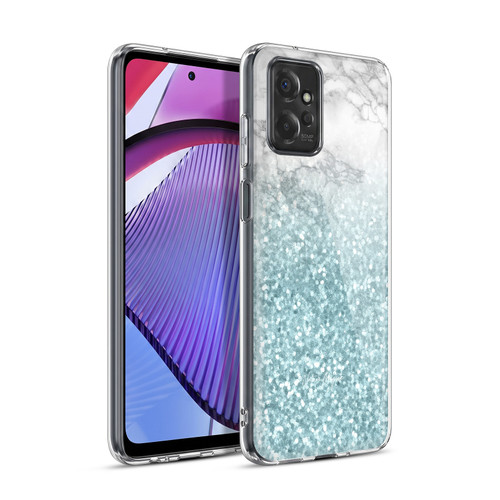 Nature Magick Marble Glitter Sparkle Pastel Teal Green Sparkles Soft Gel Case for Motorola Moto G Power (2023)