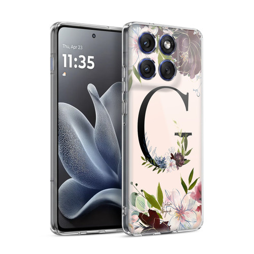 Nature Magick Rose Gold Flowers Monogram 1 Letter G Soft Gel Case for Motorola Edge 70