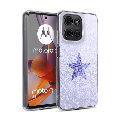 Monika Strigel Glitter Star Pastel Lilac Soft Gel Case for Motorola Moto G75