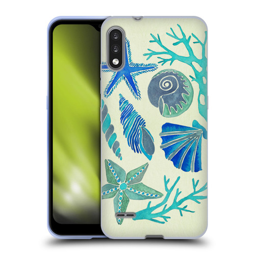 Cat Coquillette Sea Seashells Blue Soft Gel Case for LG K22