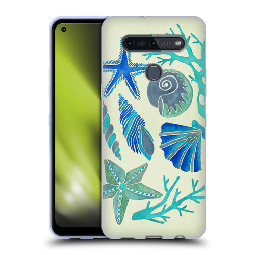 Cat Coquillette Sea Seashells Blue Soft Gel Case for LG K51S