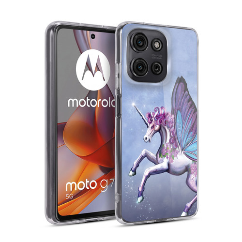 Rose Khan Unicorns Lilac Purple Butterfly Soft Gel Case for Motorola Moto G75