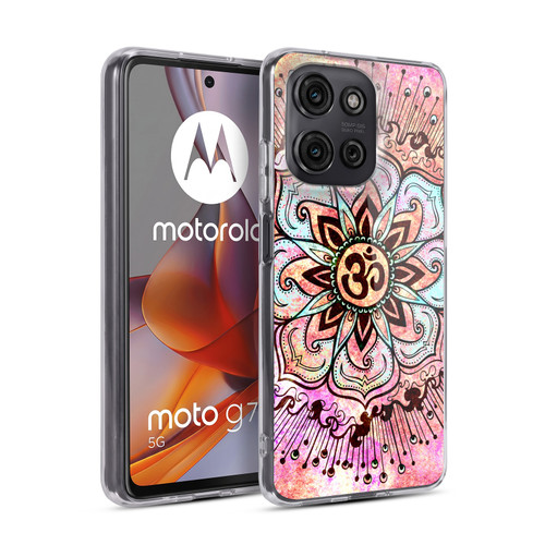 Head Case Designs Om Pink Spatter Soft Gel Case for Motorola Moto G75