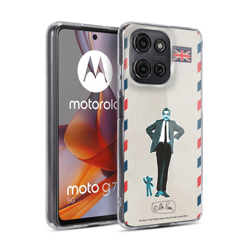 Mr. Bean London Art Postcard Soft Gel Case for Motorola Moto G75