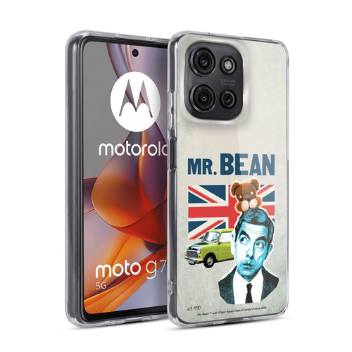 Mr. Bean London Art With Teddy Soft Gel Case for Motorola Moto G75