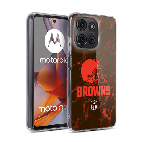 NFL Cleveland Browns Graphics Coloured Marble Soft Gel Case for Motorola Moto G75