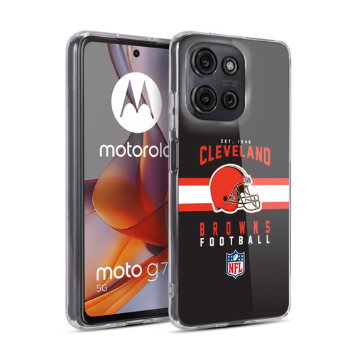 NFL Cleveland Browns Graphics Helmet Typography Soft Gel Case for Motorola Moto G75