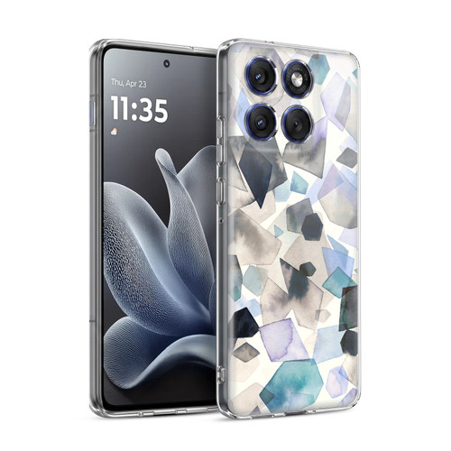 Ninola Pattern Abstract Crystals Blue Soft Gel Case for Motorola Edge 70