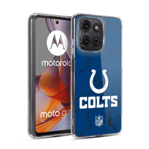 NFL Indianapolis Colts Graphics Coloured Marble Soft Gel Case for Motorola Moto G75