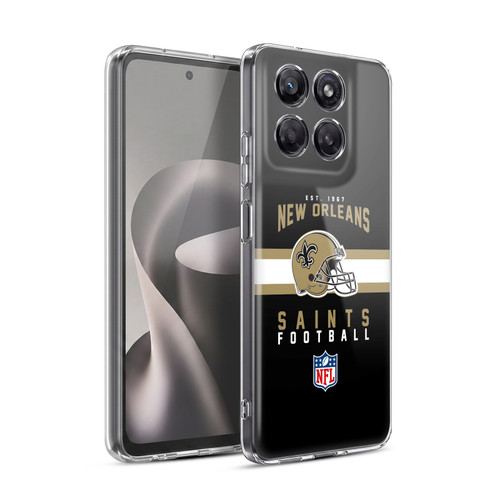 NFL New Orleans Saints Graphics Helmet Typography Soft Gel Case for Motorola Moto G37 Power
