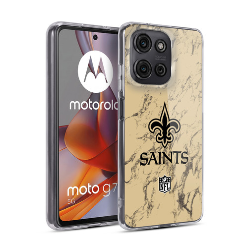 NFL New Orleans Saints Graphics Coloured Marble Soft Gel Case for Motorola Moto G75
