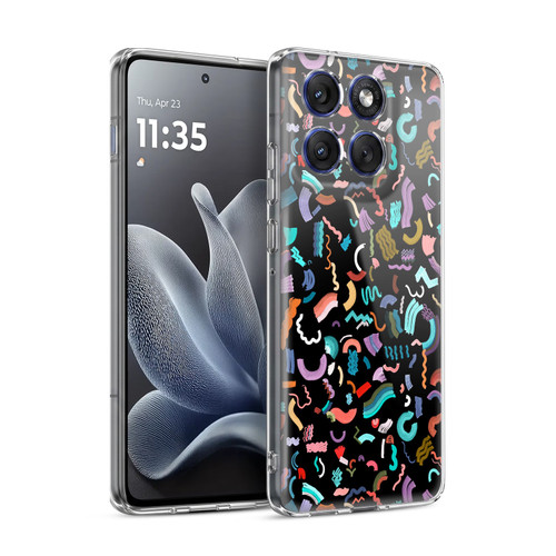 Ninola Patterns Cute Curly Shapes Black Soft Gel Case for Motorola Edge 70