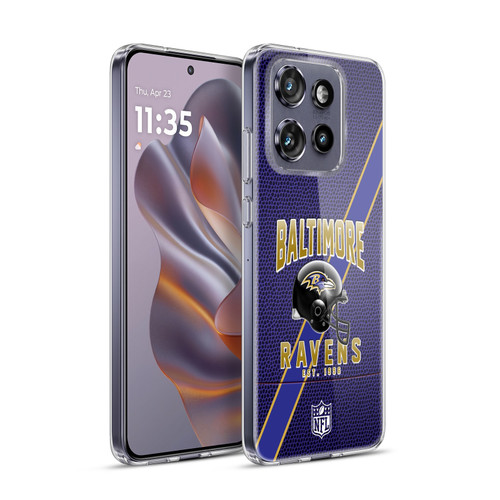 NFL Baltimore Ravens Logo Art Football Stripes Soft Gel Case for Motorola Edge 50 Neo