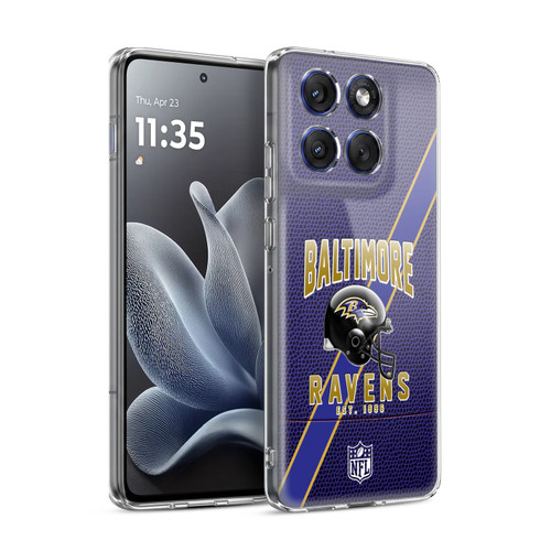 NFL Baltimore Ravens Logo Art Football Stripes Soft Gel Case for Motorola Edge 70