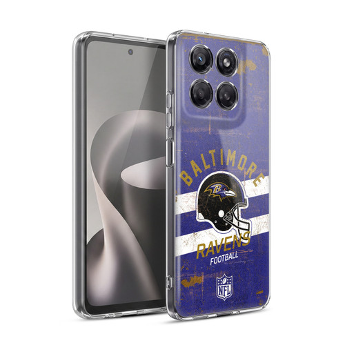 NFL Baltimore Ravens Logo Art Helmet Distressed Soft Gel Case for Motorola Moto G37 Power