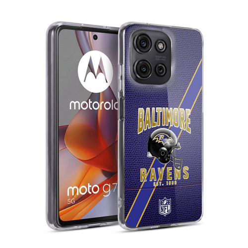 NFL Baltimore Ravens Logo Art Football Stripes Soft Gel Case for Motorola Moto G75