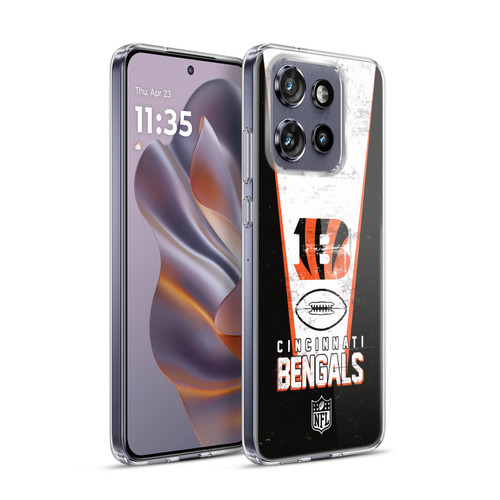 NFL Cincinnati Bengals Logo Art Banner Soft Gel Case for Motorola Edge 50 Neo
