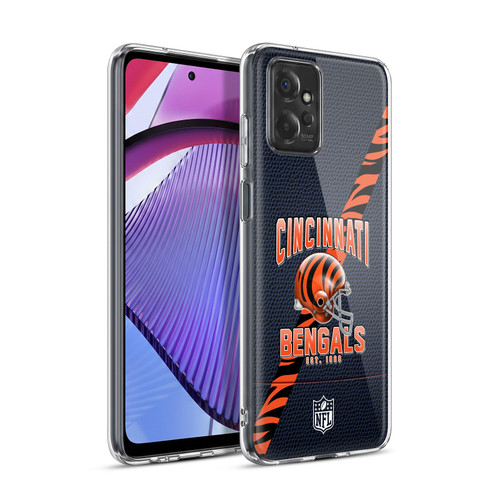 NFL Cincinnati Bengals Logo Art Football Stripes Soft Gel Case for Motorola Moto G Power (2023)