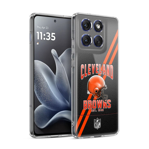 NFL Cleveland Browns Logo Art Football Stripes Soft Gel Case for Motorola Edge 70