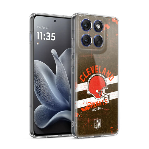 NFL Cleveland Browns Logo Art Helmet Distressed Soft Gel Case for Motorola Edge 70