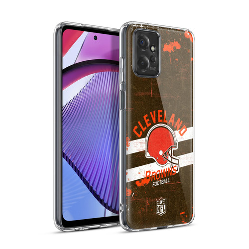 NFL Cleveland Browns Logo Art Helmet Distressed Soft Gel Case for Motorola Moto G Power (2023)
