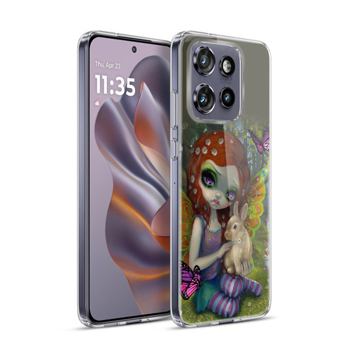 Strangeling Fairy Art Spring with Bunny Soft Gel Case for Motorola Edge 50 Neo