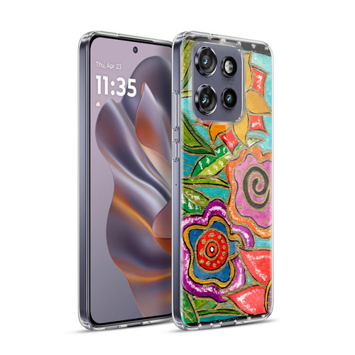 Wyanne Nature Funky Flower Garden Soft Gel Case for Motorola Edge 50 Neo