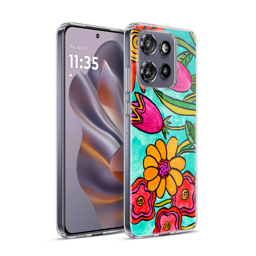 Wyanne Nature Funky Flowers Soft Gel Case for Motorola Edge 50 Neo