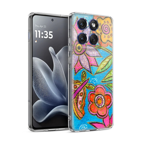 Wyanne Nature Funky Flowers And Butterfly Soft Gel Case for Motorola Edge 70