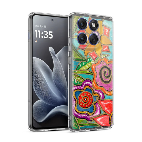 Wyanne Nature Funky Flower Garden Soft Gel Case for Motorola Edge 70
