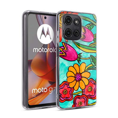Wyanne Nature Funky Flowers Soft Gel Case for Motorola Moto G75