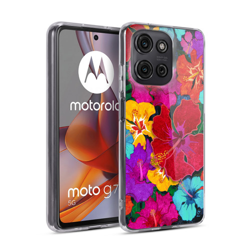 Suzan Lind Colours & Patterns Tropical Hibiscus Soft Gel Case for Motorola Moto G75