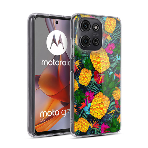 Suzan Lind Colours & Patterns Tropical Pineapple Soft Gel Case for Motorola Moto G75