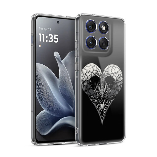 Stanley Morrison Black And White Gothic Dragon Heart Soft Gel Case for Motorola Edge 70