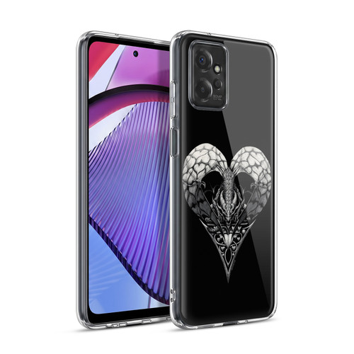Stanley Morrison Black And White Gothic Dragon Heart Soft Gel Case for Motorola Moto G Power (2023)